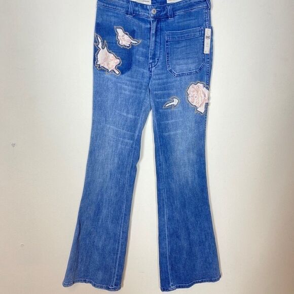 Pilcro & the Letterpress Embroidered Flare Jeans - Picture 2 of 4